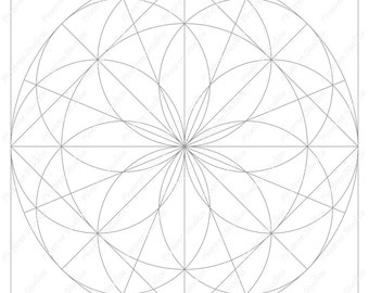 circle grid for drawing flowers mandalas and more digital etsy