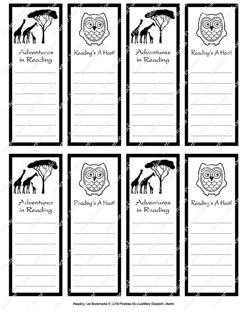 Reading List Bookmarks 2 Different Bookmarks With or Etsy