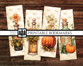 Fall Watercolor Bookmarks ~ (2"x6") ~ Digital Download ~ Printable Bookmarks / Journals / Floral / Ephemera / Decoupage