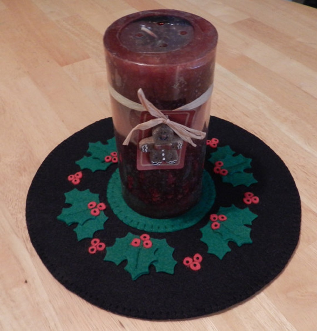 Holly and Berries Penny Rug E-pattern - Etsy