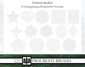 Procreate 14 Nesting Brush/Stamps (.brushset) Designed for iPad and Procreate / Digital Download