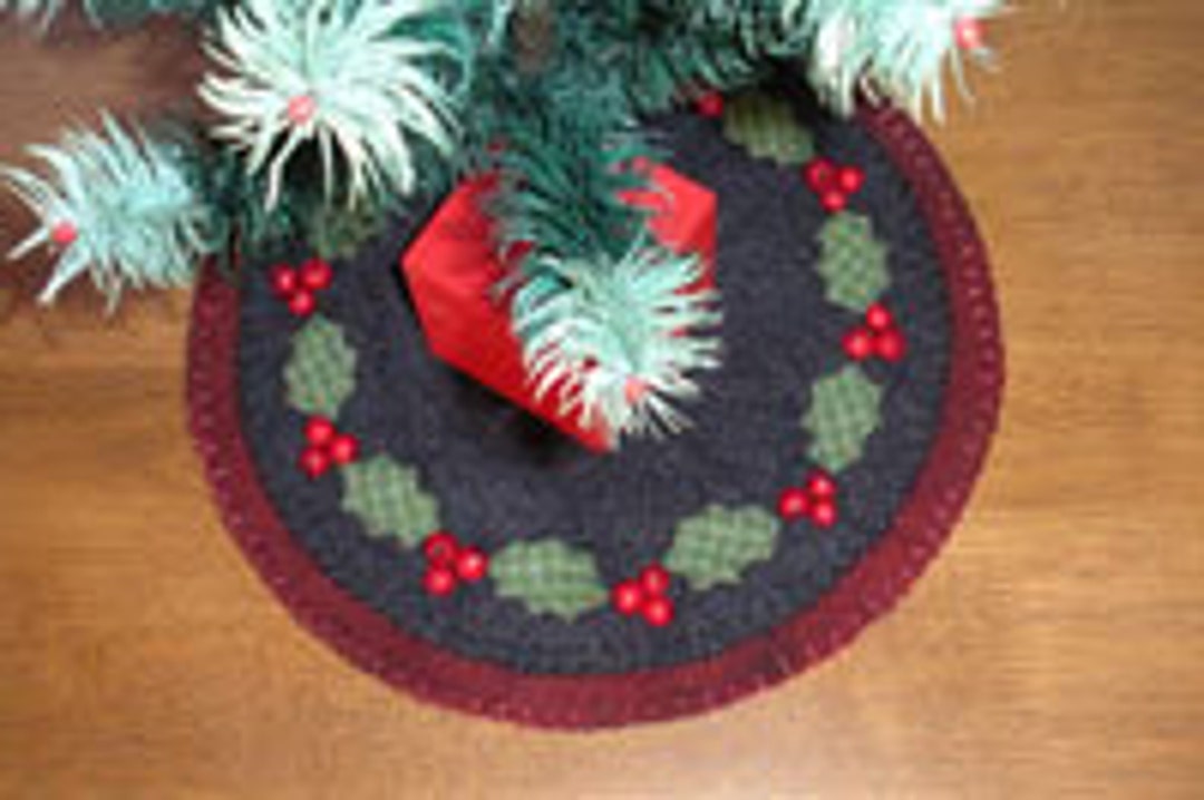 Holly Berry Wool Penny Rug E-pattern - Etsy