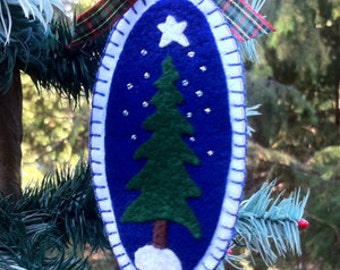 Tree Ornament and Snowman Ornament - Woolfelt Winter Ornament Collection E-Pattern