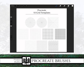 Procreate 10 Grid Template Brush/Stamps (.brushset) Designed for iPad and Procreate / Digital Download / Autodesk SketchBook