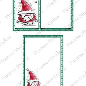 Cartão de Anotações de Papai Noel Gnomo em Aquarela (4" x 6" Paisagem e Retrato) Download Digital ~ Imprimível / Editável / Etiqueta / Cartão / E-Card / Ephemera