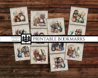 Cottage Decor Pitchers ~ (2"x6") ~ Digital Download ~ Printable Bookmarks / Journals / Vintage / Ephemera