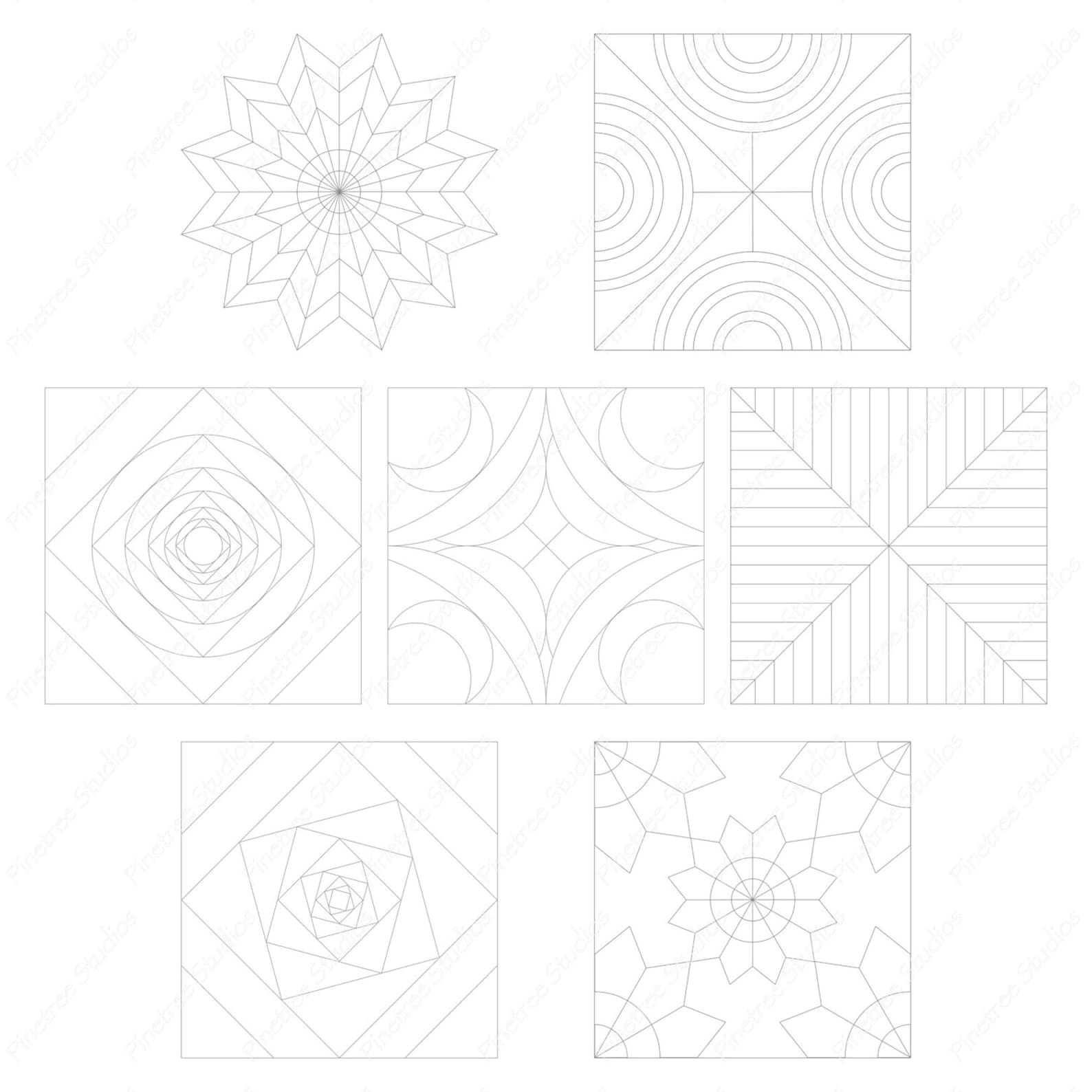 Procreate 14 Mandala Template Brush/stamps Set 1 and 2 Etsy