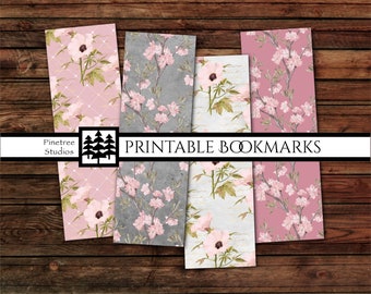 Shabby Chic Roses ~ (2"x6") ~ Digital Download ~ Printable Bookmarks / Journals / Vintage / Ephemera / Decoupage