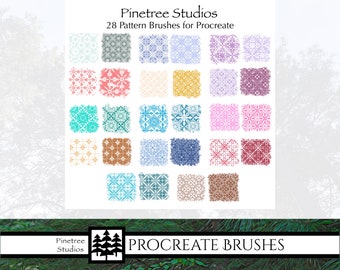 Procreate Pattern Brushes (.brushset) Designed for iPad and Procreate/ Digital Download / Layered Element / Background / Digital Paper