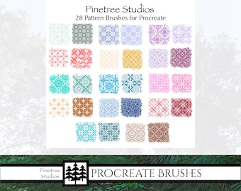 Procreate Pattern Brushes (.brushset) Hand-Drawn for iPad and Procreate/ Digital Download / Layered Element / Background / Digital Paper