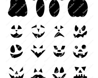 Procreate Pumpkin Face Stamps (.brushset) Designed for iPad and Procreate / Digital Download / Halloween