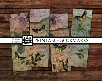 Vintage Butterflies ~ (2"x6") ~ Digital Download ~ Printable Bookmarks / Journals / Vintage / Ephemera / Decoupage