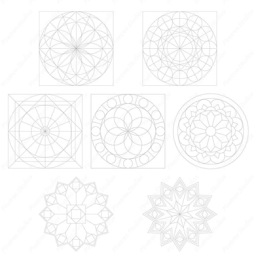 Procreate 14 Mandala Template Brush/stamps Set 1 and 2 (.brushset