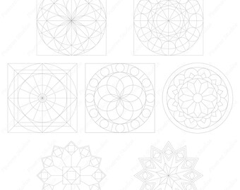Procreate 14 Mandala Template Brush/Stamps Set 1 and 2 (.brushset) Designed for iPad and Procreate / Digital Download / Autodesk SketchBook