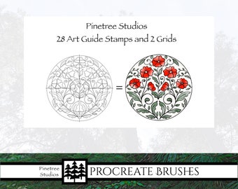 Art Guides Stamps ~ Grid Templates (.brushset) Designed for iPad ~ Procreate / Digital Download / Autodesk SketchBook / Patterns / Doodling