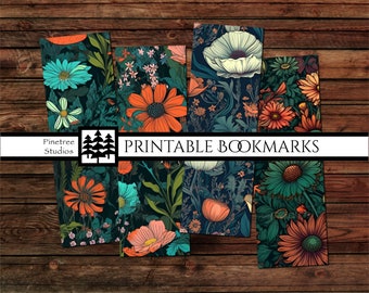 Summer Flowers Bookmarks ~ (2"x6") ~ Digital Download ~ Printable Bookmarks / Journals / Floral / Ephemera / Decoupage