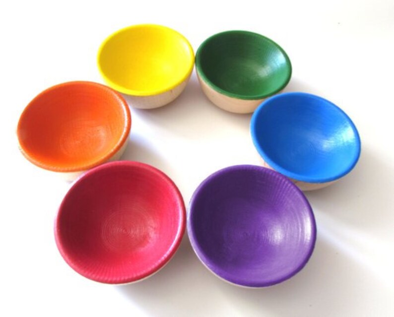 Play Kitchen Wooden Bowls Wooden Toy Bowls Pretend Food Etsy