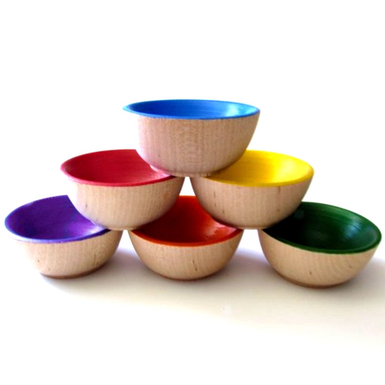 Play Kitchen Wooden Bowls Wooden Toy Bowls Pretend Food Etsy