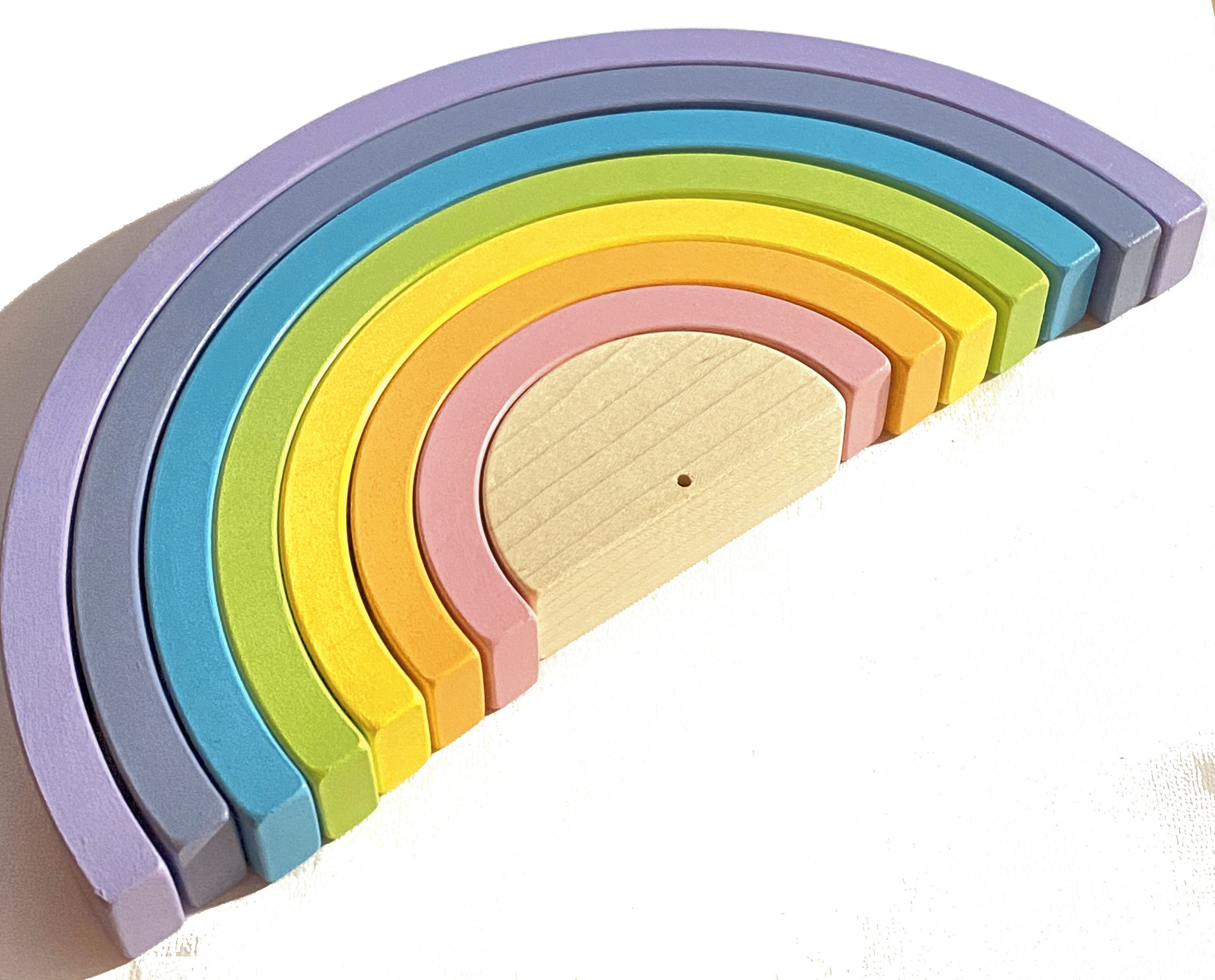 Wood Rainbow Toddler Toys Wooden Rainbow Toy Wooden Toys Etsy