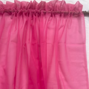 Vintage Y2K Hot Pink Voile Curtain - Barbiecore Decor [Up to 4 Panels Available] (59 x 84)