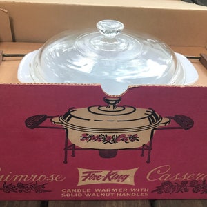 Fire King Primrose Casserole Dish with Lid and Original Box - Perfect for Your Next Bake or Potluck