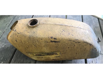 Cool Old Yellow Metal Motorcycle Tank - Great Decor for a Man Cave, Bar, Restaurant, Or Garage