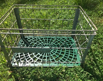 Large Old Metal Milk Crate From Alta-Dena Dairy - Industrial or Farmhouse Decor (Great storage!)