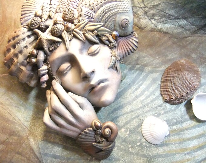 Mermaid, Sea Shell Crown, Beach House Decor, Mermaid Mask, Water Nymph ...