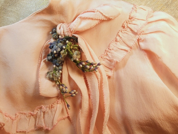 Antique Child's Dress, Handsewn Silk Dress, 1920'… - image 4