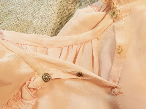Antique Child's Dress, Handsewn Silk Dress, 1920'… - image 8