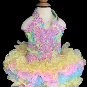 Multi color girls pageant dress