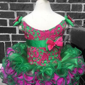 Pageant Party Birthday Weddings Flower Girl cupcake ruffles ready to stone Dress Shells