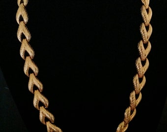 Vintage Korean Crystal Gold Link Necklace | Etsy