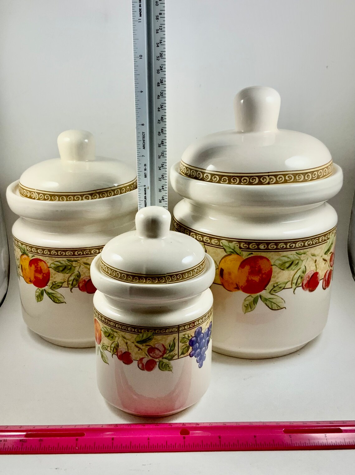 Vintage FRUIT CANISTER SET Pattern Design fruita Etsy