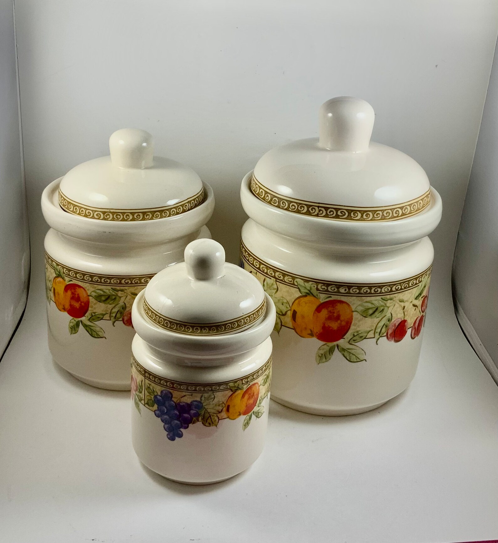 Vintage FRUIT CANISTER SET Pattern Design fruita Etsy