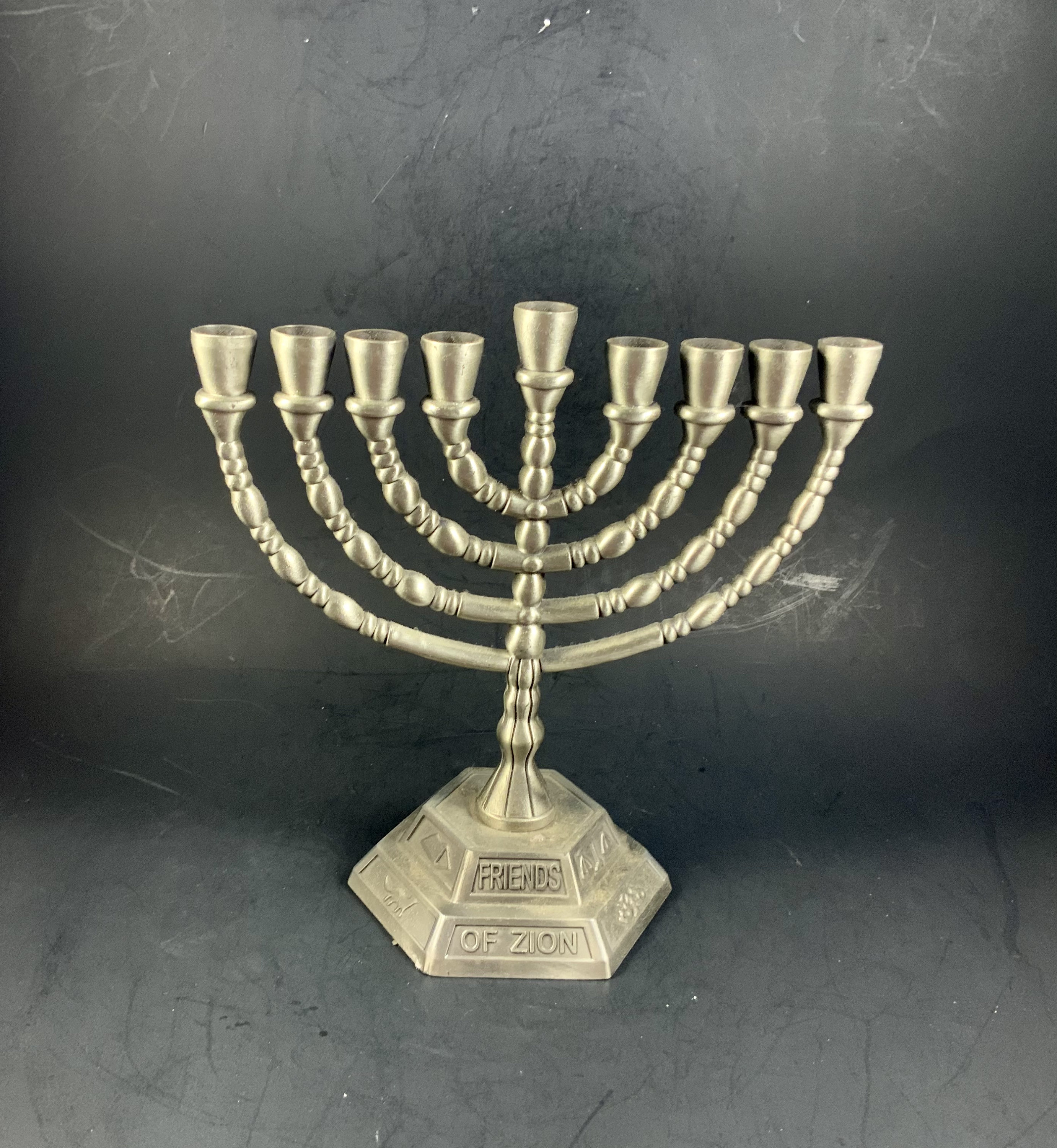 Gold Jerusalem Menorah, Decorative Judaica Candle Holder 7 Branch Shalom  Israel Menorah Jewish Festival 10.8 High