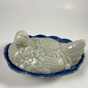 Vintage HEN ON NEST, Covered Dish, Ceramic, Decor, Kitchen