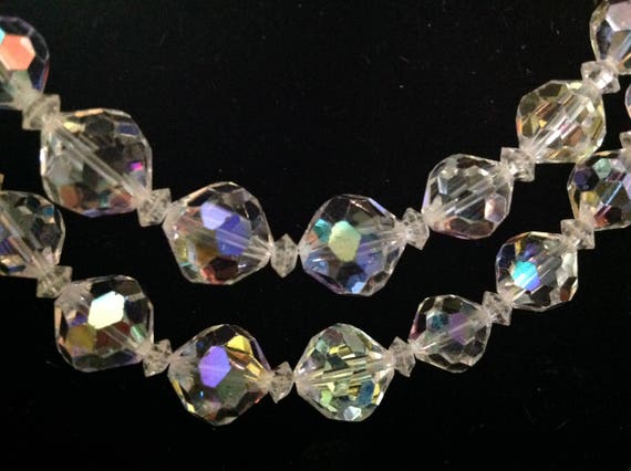 Stunning VINTAGE CRYSTAL NECKLACE With Double Str… - image 4