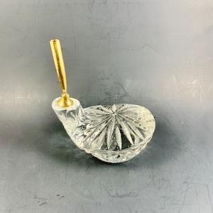Vintage WATERFORD CRYSTAL PAPERWEIGHT, Golf Driver Head Pen Holder