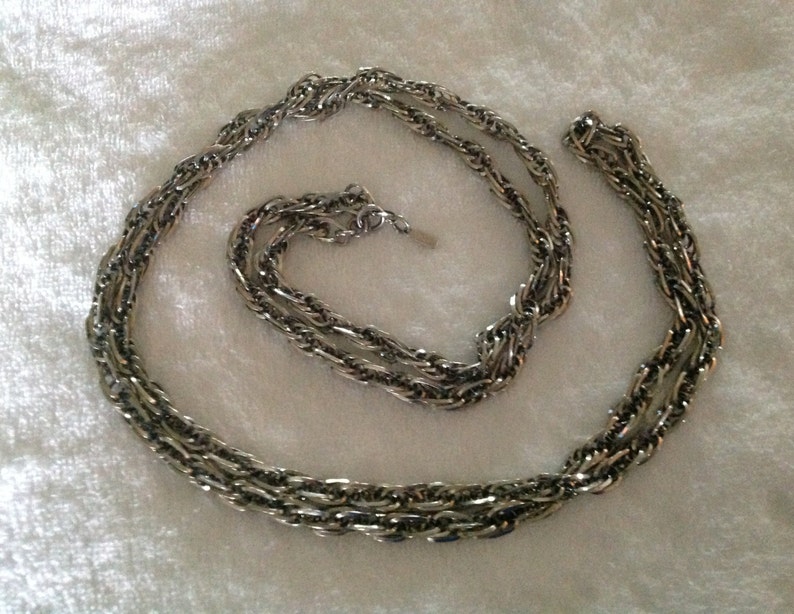 Vintage Large Twisted Rope Chain Necklace Etsy