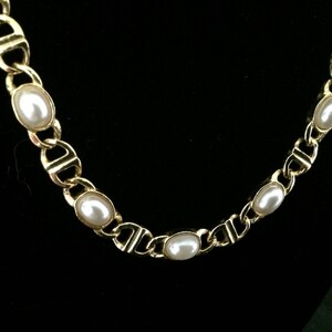 Vintage Pearl Link Necklace - Etsy