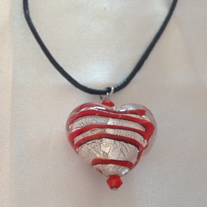 Vintage Blown Glass Heart Necklace
