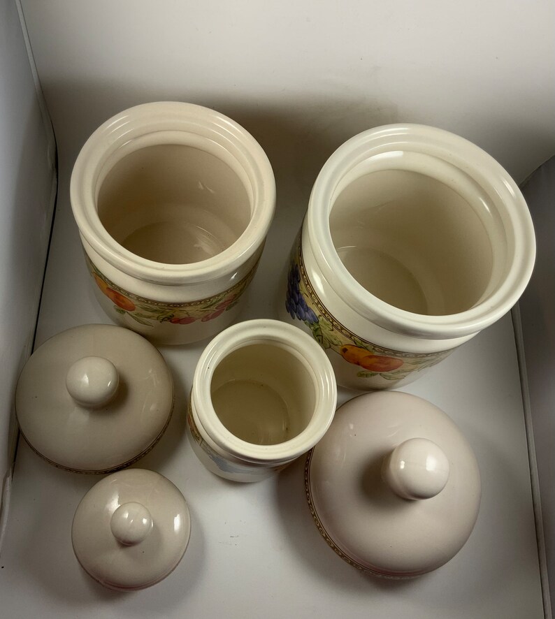 Vintage FRUIT CANISTER SET Pattern Design fruita Etsy