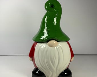 Vintage SANTA GNOME JAR, Cookie Jar, Canister, Storage, Decor, Collectables