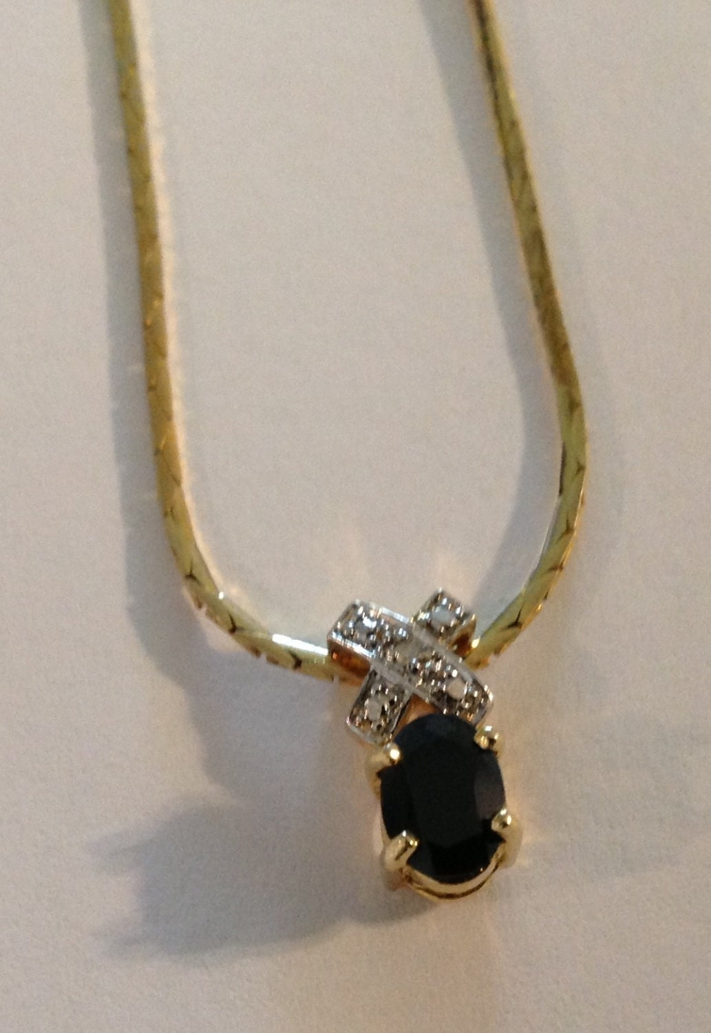 Sterling Silver Oval Pendant Necklace with Black Diamonds main image 1