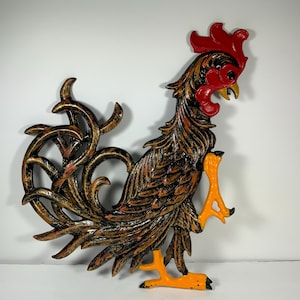Vintage ROOSTER WALL ART, Wall Hanging, Metal Art, Decor, Farm House, Country Style, Kitchen