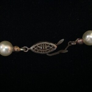 Vintage Ivory Glass Pearl Necklace Knotted image 4