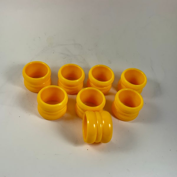 Vintage YELLOW NAPKIN RINGS, Napkin Holders,