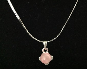 Vintage Pink Cat-eye Heart Necklace