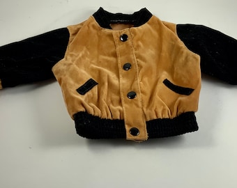 Vintage DOLL SUEDE JACKET, Brown/Black Jacket w/ snaps refund